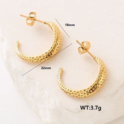 Золотой Серьги-гвоздики из нержавеющей стали в форме буквы С, золотые, 22x18 мм