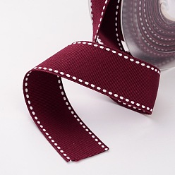 Dark Red Grosgrain Polyester Ribbons for Gift Packings, Dark Red, 5/8 inch(16mm), about 100yards/roll(91.44m/roll)