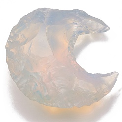 Opalite Opalite Beads, No Hole/Undrilled, Bumpy, Hammered Moon, 27~29.5x24~26.5x4~8.7mm