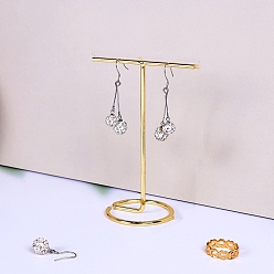 Цвет Древесины Металлические подставки для сережек с Т-образной планкой, держатель для ювелирных изделий, для сережек, браслеты ожерелья, фото реквизит, золотые, деревесиные, 7.2x4.7x10.5 см