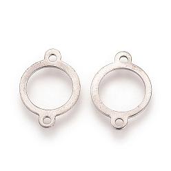 Stainless Steel Color 201 Stainless Steel Links, Open Back Bezels, For DIY UV Resin, Epoxy Resin, Pressed Flower Jewelry, Ring, Stainless Steel Color, Tray: about 12mm, 18x13x1mm, Hole: 1.5mm