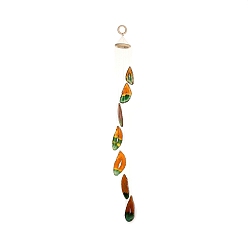 Colorful Chakra Natural Dyed Agate Piece Hanging Ornament, Wind Chime, with Wood Ring, for Home Decor, Colorful, 720~750mm, Hole: 25mm