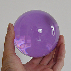 Plum Glass Display Decorations, Crystal Ball, Round, Plum, 30mm