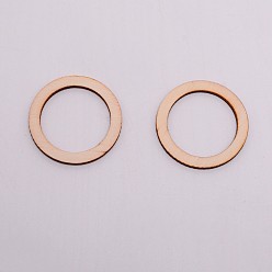 Tan Unfinished Wood Linking Rings, Laser Cut Wood Shapes, for DIY Crafts and Jewelry Making, Tan, 40x2.5mm, Inner Diameter: 30mm
