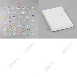 (52) Непрозрачная лаванда 4 наборы декоративных наклеек из ПВХ, форма банта, разноцветные, 17.5~52x18~52x0.2 мм, 50 шт / комплект