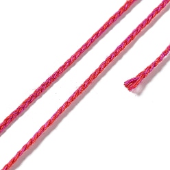 Red 20M Polycotton Braided Cord, Flat, for DIY Jewelry Making, Red, 2x0.7mm, about 21.87 Yards(20m)/Roll