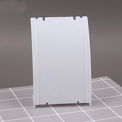 White Plastic Slant Back Earring Display Stands, Rectangle Jewelry Rack for Earring, Necklace Showing, White, 7x4x10.3cm