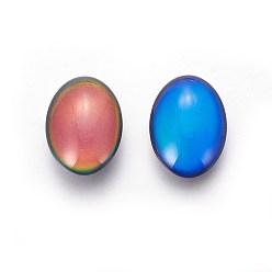 Colorful Glass Cabochons, Changing Color Mood Cabochons, Oval, Colorful, 18x13x5.5mm