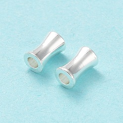 Серебро Экологичные латунные бусины, без кадмия и без свинца, бамбук совместное, серебряные, 5x3 мм, отверстие : 1.5 мм