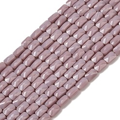 чертополох Непрозрачное стекло бисер нитей, прямоугольные, граненые, чертополох, 7x4.5x3.5 мм, отверстие : 0.9 мм, около 79~80 шт / нитка, 21.65''~22.24'' (55~56.5 см)