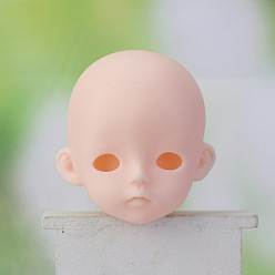 Antique White Plastic Doll Head Sculpt, without Eyes, DIY BJD Heads Toy Practice Makeup Supplies, Antique White, 110mm