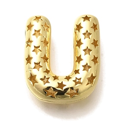 Letter U Полые медные подвески, стойки покрытие, долговечный, без кадмия и без свинца, письмо амулеты, Буква U, 22x18.5x7.5 мм, отверстие : 4.7x3 мм