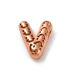 Letter V Латунные подвески, стойки покрытие, долговечный, без кадмия и без свинца, подвески с полыми буквами, Буква V, 21.5x18x8 мм, отверстие : 4.7x3 мм