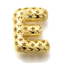 Letter E Полые медные подвески, стойки покрытие, долговечный, без кадмия и без свинца, письмо амулеты, Письмо E, 20.5x15.5x7.5 мм, отверстие : 4.7x3 мм