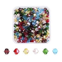 Mixed Color DIY Jewelry Making Kits, Including 330Pcs 6 Colors Electroplate & Imitation Austrian Crystal 5301 Bicone Beads, Faceted, Mixed Color, 6x5.5~6mm, Hole: 1mm, 55pcs/color