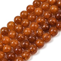 Янтарный Янтарные шарики нити, круглые, 8~8.5 мм, отверстие : 0.5 мм, около 47 шт / нитка, 14.76 дюйм (37.5 см)