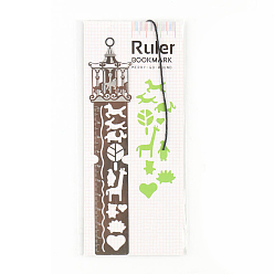 Others Metal Ruler Bookmarks, Straight Ruler Stencils, Geometric Drawing Rulers, for Office School Home Supplies, Merry-Go-Round Pattern, 15x2.3cm