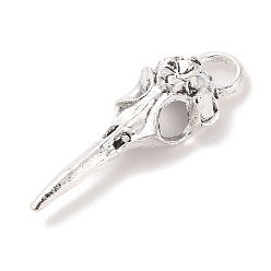 Античное Серебро Сплавочные подвески тибетского стиля, череп ворона, без кадмия и без свинца, античное серебро, 39~42.5x12.5x8 мм, отверстие : 5x4 мм