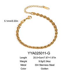 Золотой Браслеты из нержавеющей стали для унисекс, золотые, 7-7/8 дюйм (200 мм)