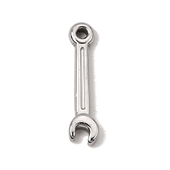 Couleur Acier Inoxydable Pendentifs en acier inoxydable, breloques en forme d'outil clé, couleur inox, 304mm, Trou: 24x5.5x3mm
