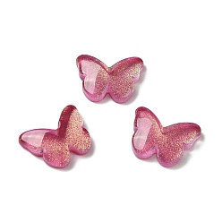 Камелия K 9 стеклянные кабошоны, с блеском порошок, бабочка, камелия, 8x11x3 мм