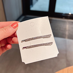 Платина Сплав горный хрусталь крокодил заколки, аксессуары для волос для женщин и девочек, платина, 60 мм, 2 шт / комплект