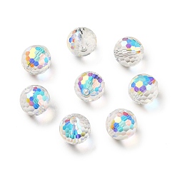 Clear AB Glass Imitation Austrian Crystal Beads, Faceted(128 Facets), Round, Clear AB, 10mm, Hole: 1.5mm