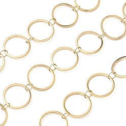 Золотой 304 кольцевые цепи из нержавеющей стали, пайки, с катушкой, ионное покрытие (ip), золотые, 14x1 мм