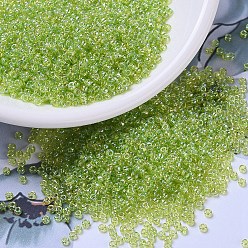 (RR258) Прозрачный Шартрезский AB Миюки круглые бусины рокайль, японский бисер, 11/0, (rr 258) прозрачный шрифт ab, 11/0, 2x1.3 мм, отверстие : 0.8 мм, Около 1111 шт / 10 г