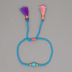B-B190051G Natural Gemstone Yoga Bracelet Ethnic Style Turquoise Beaded Bracelet for Men and Women.
