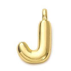 Letter J Латунные подвески, долговечный, стойки покрытие, без кадмия и без свинца, реальный 18 k позолоченный, буква J, 15.5x9x4.5 мм, отверстие : 2.5 мм