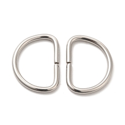 Stainless Steel Color 304 Stainless Steel D Rings, Buckle Clasps, for Webbing, Strapping Bags, Garment Accessories, Stainless Steel Color, 28.5x37.5x3.5mm, Inner Diameter: 22x31mm
