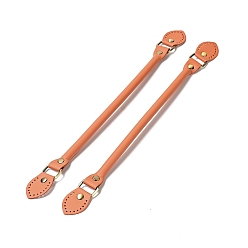 Orange Leaf End Microfiber Leather Sew on Bag Handles, with Alloy Studs & Iron Clasps, Bag Strap Replacement Accessories, Orange, 39.5x3.15x1.25cm