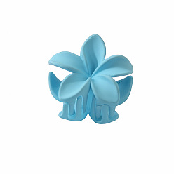 light blue - 4CM Candy-colored plastic flower hairpin with hollow-out design - simple and elegant.