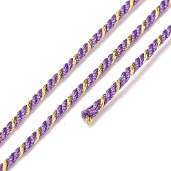 Dark Orchid Polycotton Filigree Cord, Braided Rope, with Plastic Reel, for Wall Hanging, Crafts, Gift Wrapping, Dark Orchid, 1.2mm, about 27.34 Yards(25m)/Roll