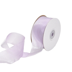 Lilac 9M Polyester Organza Ribbon, for DIY Veils Blushers Fascinators, Stage Set, Bowknot Making, Lilac, 1 inch(25mm), about 9.84 Yards(9m)/roll