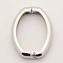 Платина Застежками латуни Shortener, Twister застежками, овальное кольцо, платина, 27x20x3.5 мм