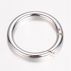 Platinum Alloy Spring Gate Rings, O Rings Findings, Spring Gate O Rings, Platinum, 44x5mm, Inner Diameter: 34mm
