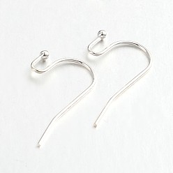 Silver Brass Earring Hooks for Earring Designs, Ear Wire, Lead Free & Cadmium Free, Silver Color Plated, 21x12mm, 21 Gauge, Pin: 0.7mm