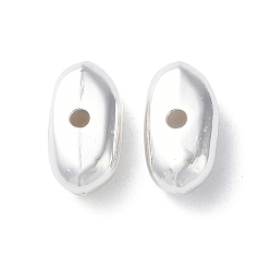 Silver Alloy Beads, Long-Lasting Plated, Oval, Silver, 12.5x6.5x4.5mm, Hole: 1.6mm