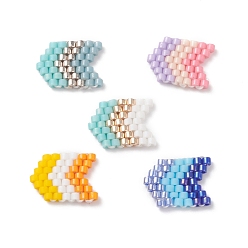 Mixed Color Handmade Japanese Seed Beads, Loom Pattern, Arrows, Mixed Color, 9.5x12.5x1.5mm