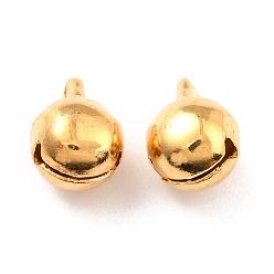 Chapado en Oro Real 18K 304 inoxidable encantos campana de acero, real 18 k chapado en oro, 11x8x8 mm, agujero: 1.8 mm