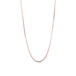Rose Gold SHEGRACE 925 Sterling Silver Snake Chain Necklaces, with S925 Stamp, Rose Gold, 17.7 inch(45cm)0.8mm