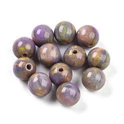 Орхидея Бусины из cмолы, круглые, два тона, чертополох, 10 мм, отверстие : 2 мм