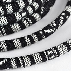 Black Ethnic Cord Polyester Cords, Black, 7x5mm, 10yards/roll