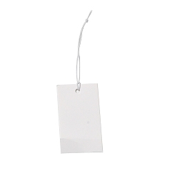 WhiteSmoke Paper Price Tags, with Elastic Cord, Rectangle, WhiteSmoke, 10.5~10.8cm, Rectangle: 50x30x0.3mm