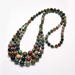 Moss Agate Natural Moss Agate Graduated Beaded Necklaces, 25.9 inch~29.9 inch