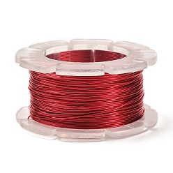 FireBrick Round Copper Craft Wire, for Jewelry Making, Long-Lasting Plated, FireBrick, 24 Gauge, 0.5mm, about 39.37 Feet(12m)/roll.