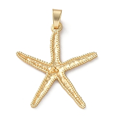 Starfish Alloy Big Pendants, Long-Lasting Plated, Lead Free & Nickel Free & Cadmium Free, Matte Gold, Starfish, 70x62x3mm, Hole: 11.5x5mm