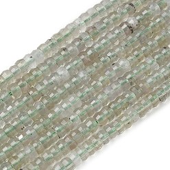 Зеленый Кварц Естественный зеленый кварцевые нити бисера, граненые, шайба, 4x2.5 мм, отверстие : 0.9 мм, около 151~155 шт / нитка, 14.57''~14.96'' (37~38 см)